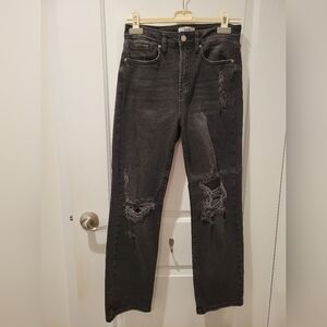 JBD Just Black Denim High Rise Distressed Straight Leg Jeans - 27